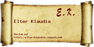 Elter Klaudia névjegykártya