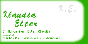 klaudia elter business card